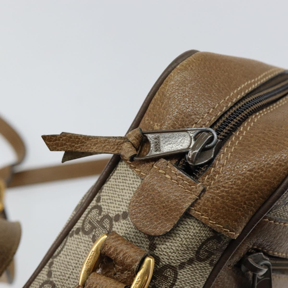 GUCCI GG Supreme Web Sherry Line Bag PVC Beige Gold 56 02 004 Auth 145876