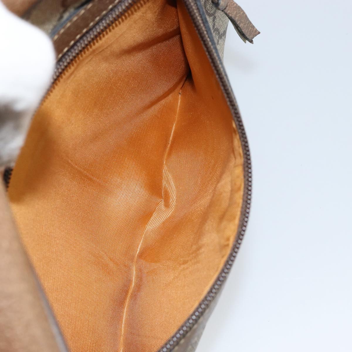 GUCCI GG Supreme Web Sherry Line Bag PVC Beige Gold 56 02 004 Auth 145876