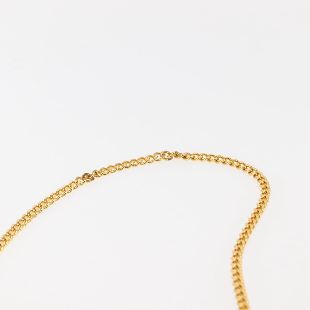 Christian Dior Trotter Canvas Chain Shoulder Bag Brown Gold Auth 145878