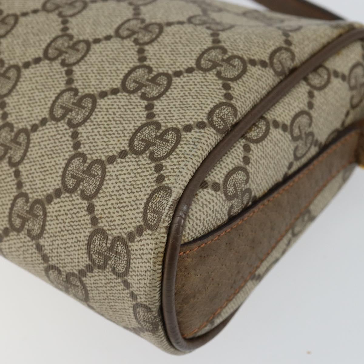 GUCCI GG Supreme Web Sherry Line Bag PVC Beige Gold 89 02 018 Auth 145882