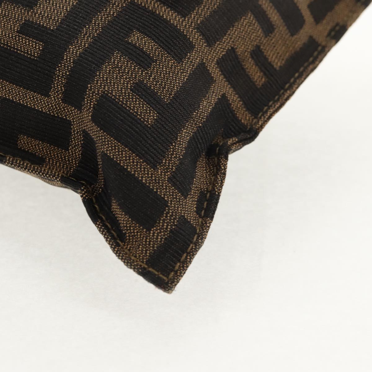FENDI Zucca Canvas Mamma Baguette Shoulder Bag Black Brown gold Auth 145885V