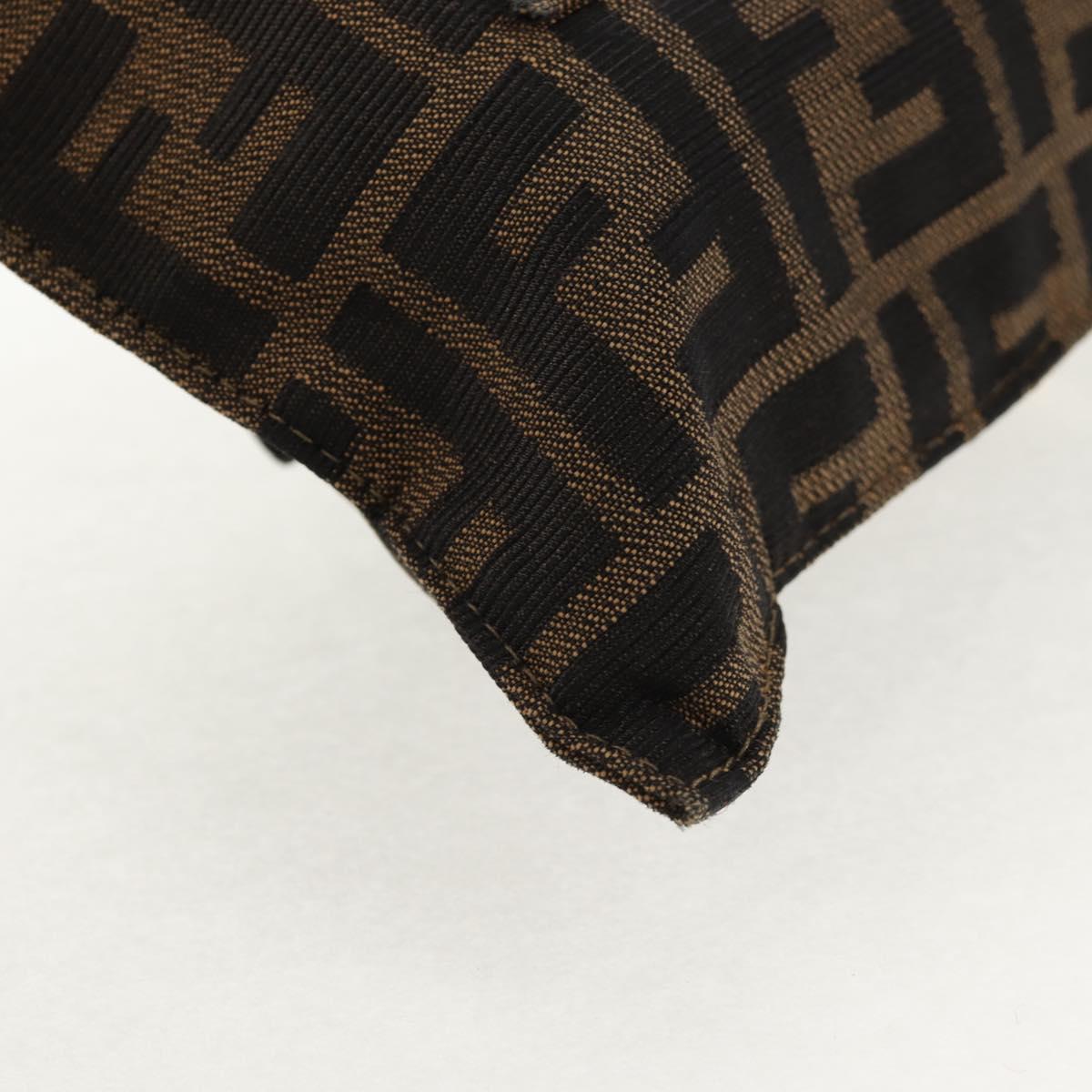 FENDI Zucca Canvas Mamma Baguette Shoulder Bag Black Brown gold Auth 145885V