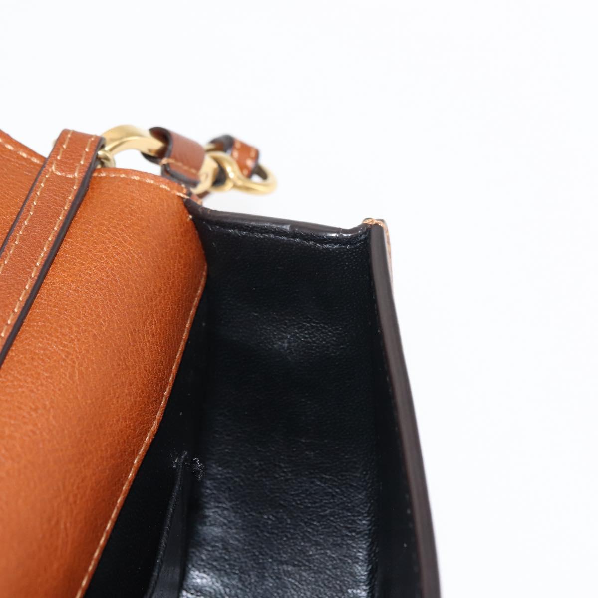 Chloe Nile Hand Bag Leather 2way Brown Gold Auth 145889