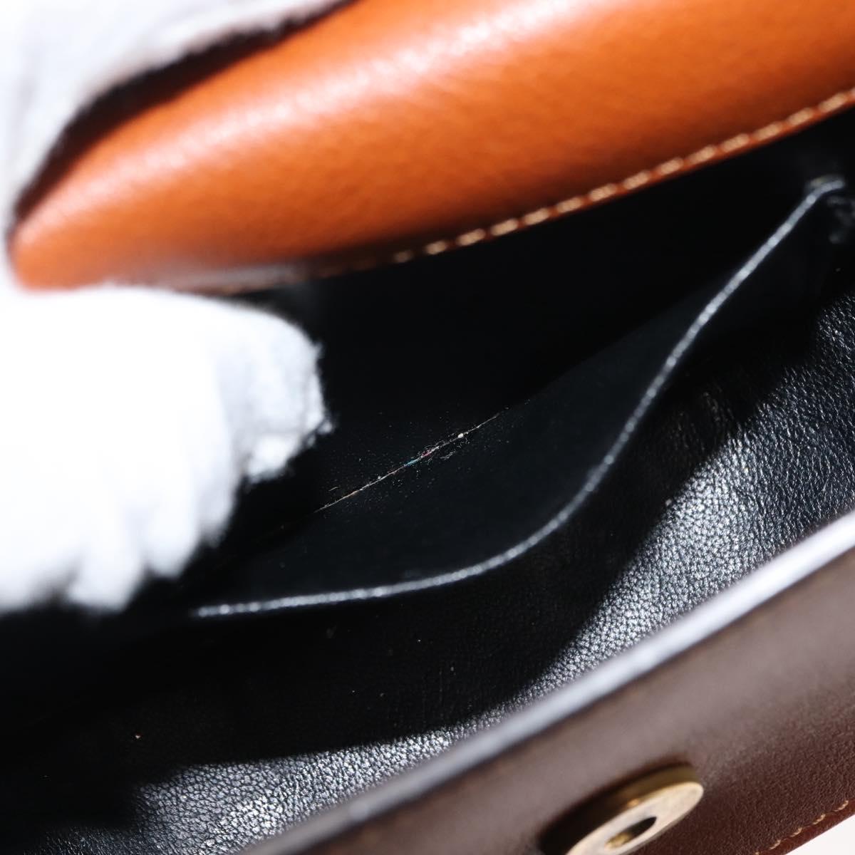 Chloe Nile Hand Bag Leather 2way Brown Gold Auth 145889