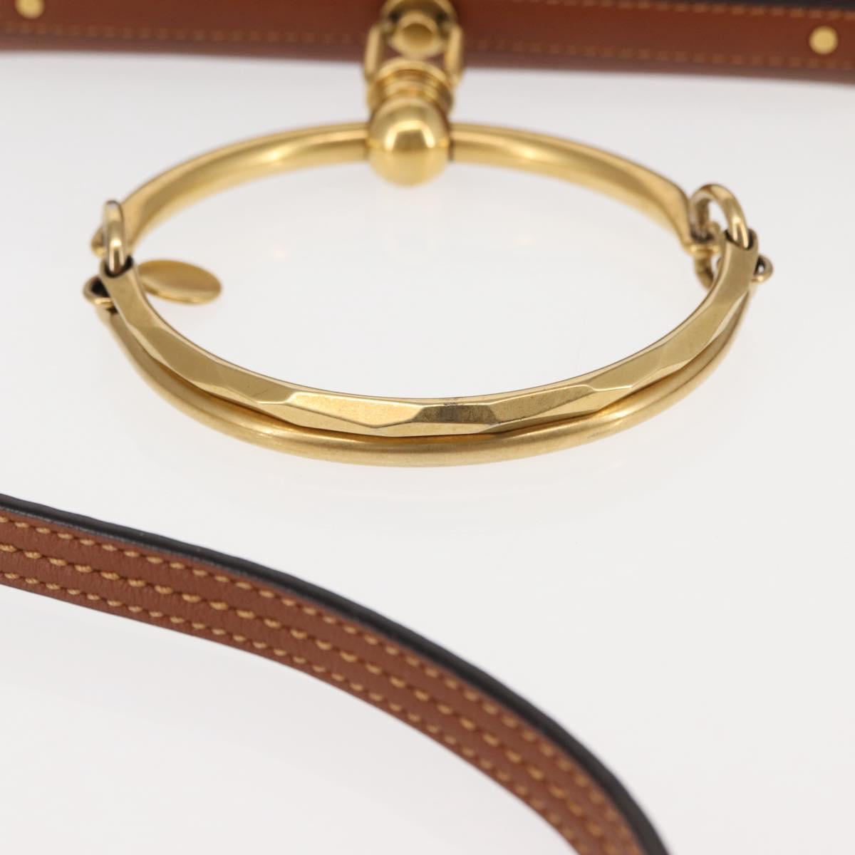Chloe Nile Hand Bag Leather 2way Brown Gold Auth 145889