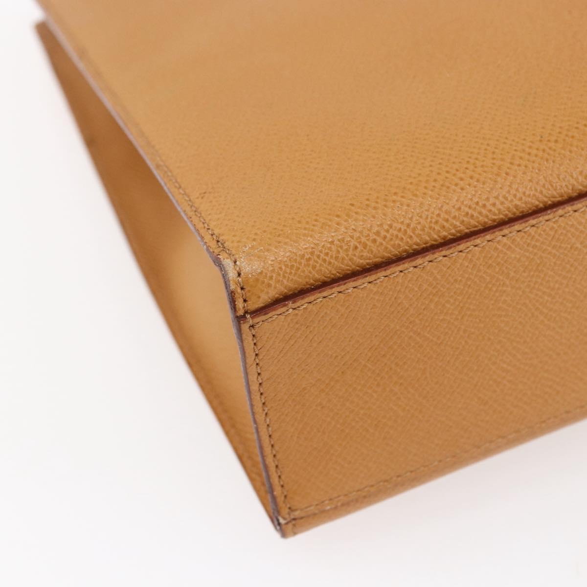 CELINE Shoulder Bag Leather Beige Gold Auth 145908