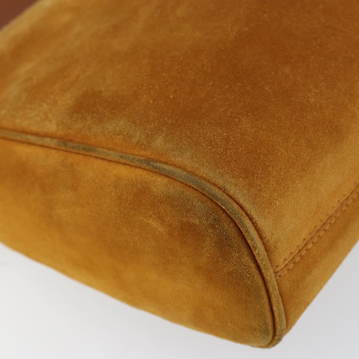 Salvatore Ferragamo Gancini Shoulder Bag Suede Beige Silver Auth 145909