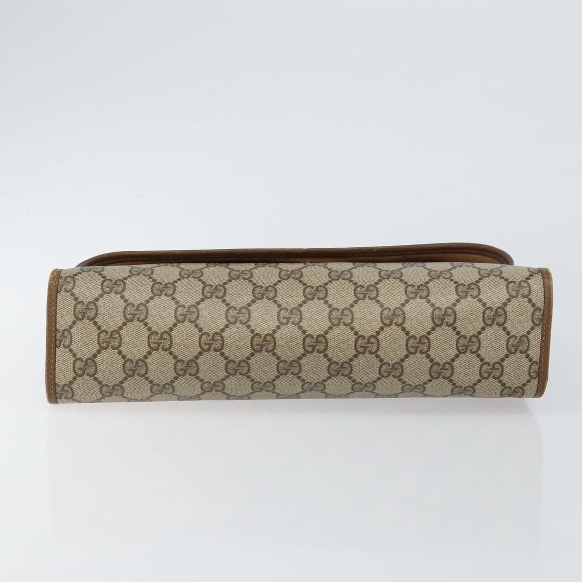 GUCCI GG Supreme Web Sherry Line Clutch Bag PVC Beige Red 89 01 031 Auth 145911