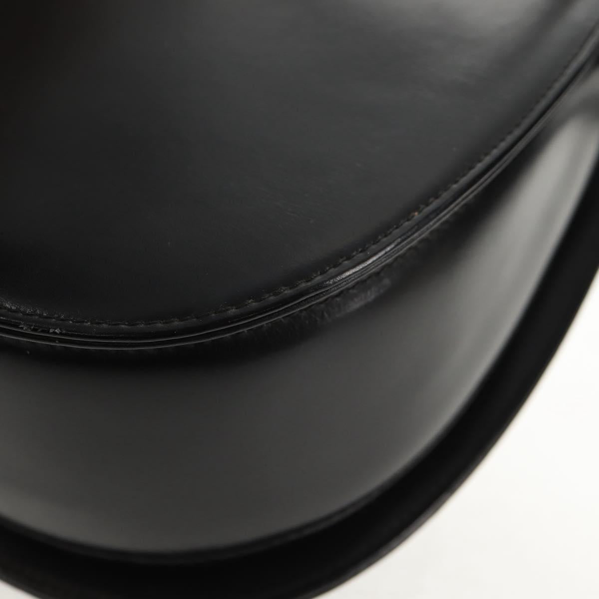 GUCCI Bamboo Hand Bag Leather 2way Black Gold 000 46 0063 Auth 145923V