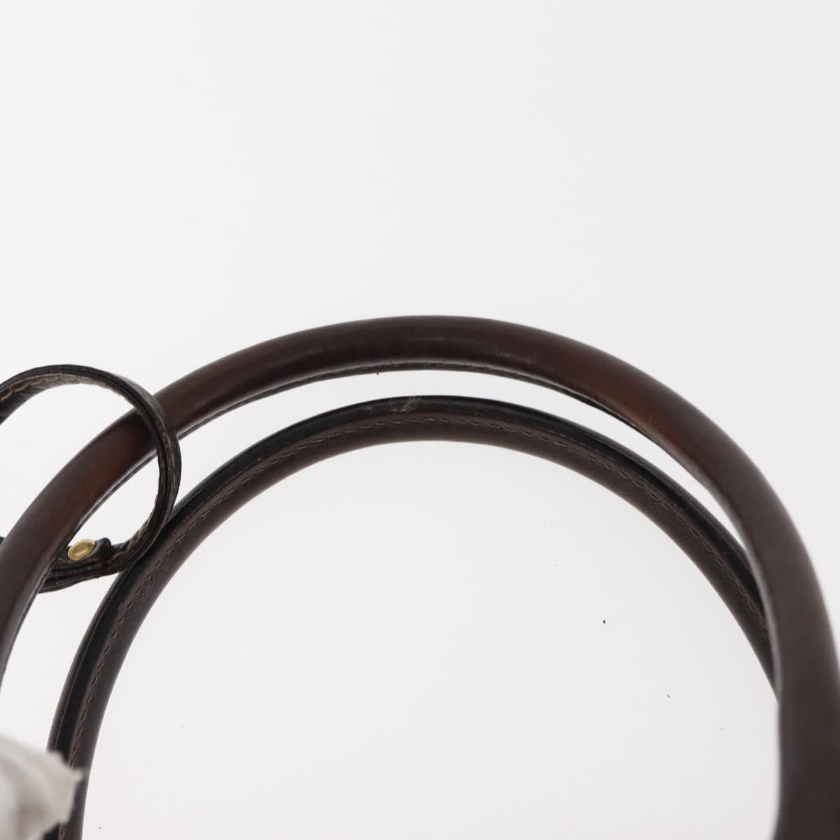 FENDI Zucca Canvas Hand Bag Black Brown gold Auth 145924