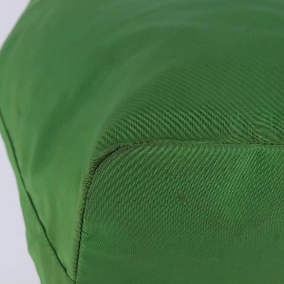 PRADA Hand Bag Nylon Green Gold Auth 145926