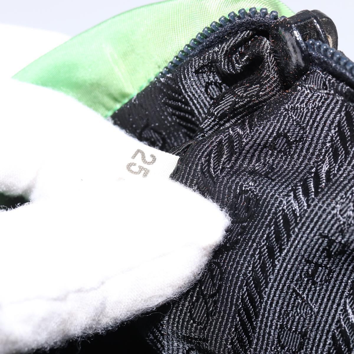 PRADA Hand Bag Nylon Green Gold Auth 145926