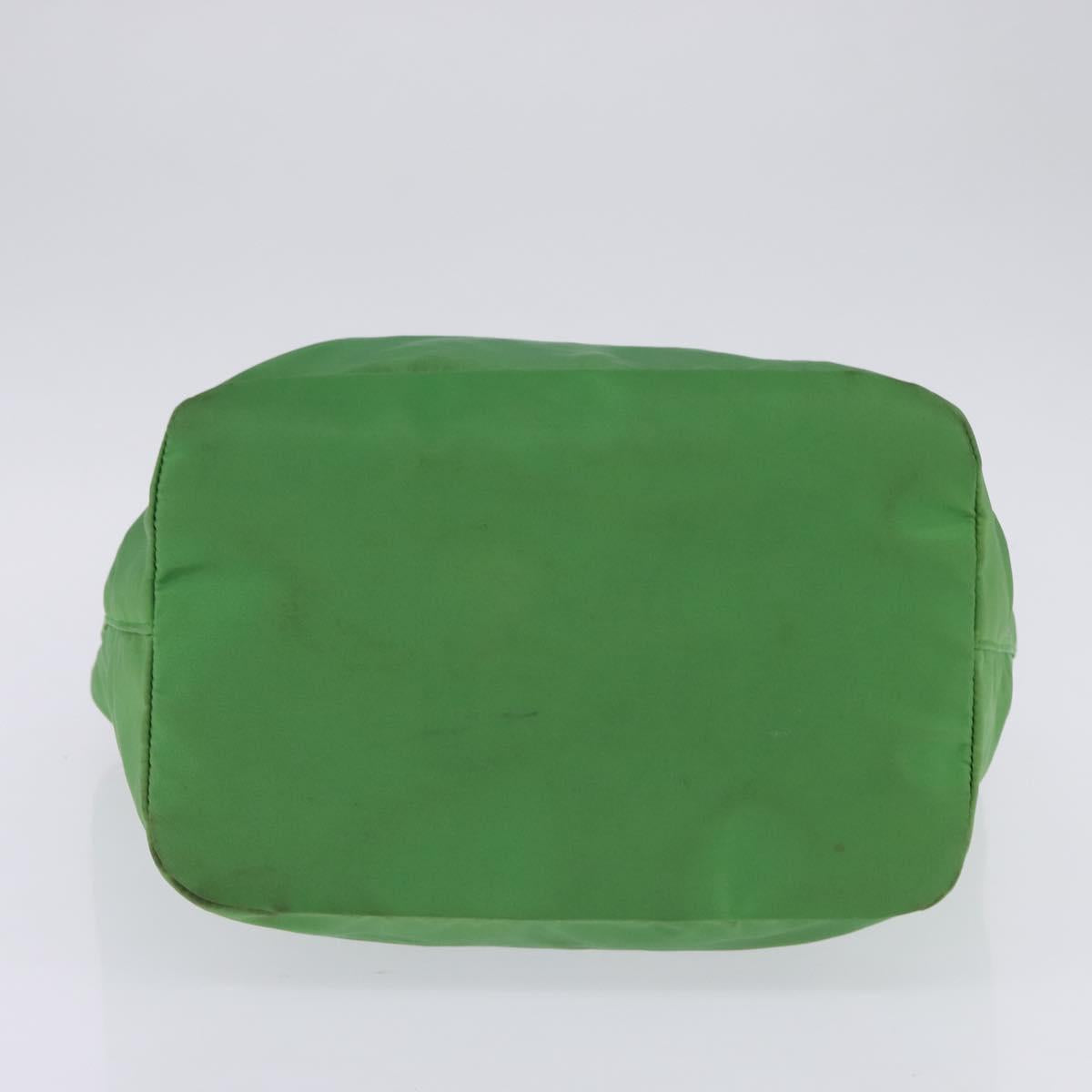 PRADA Hand Bag Nylon Green Gold Auth 145926
