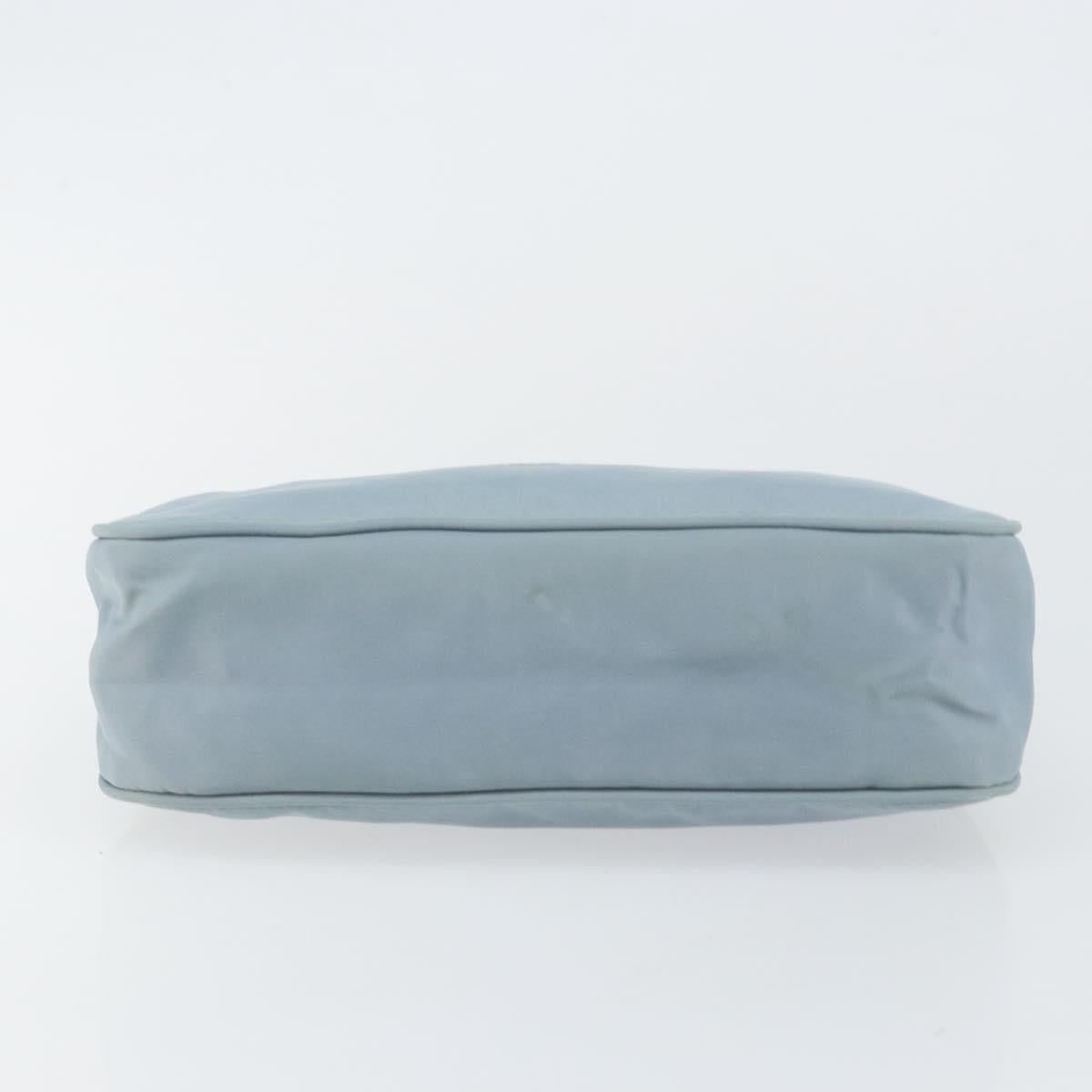 PRADA Hand Bag Nylon Light Blue Silver Auth 145937
