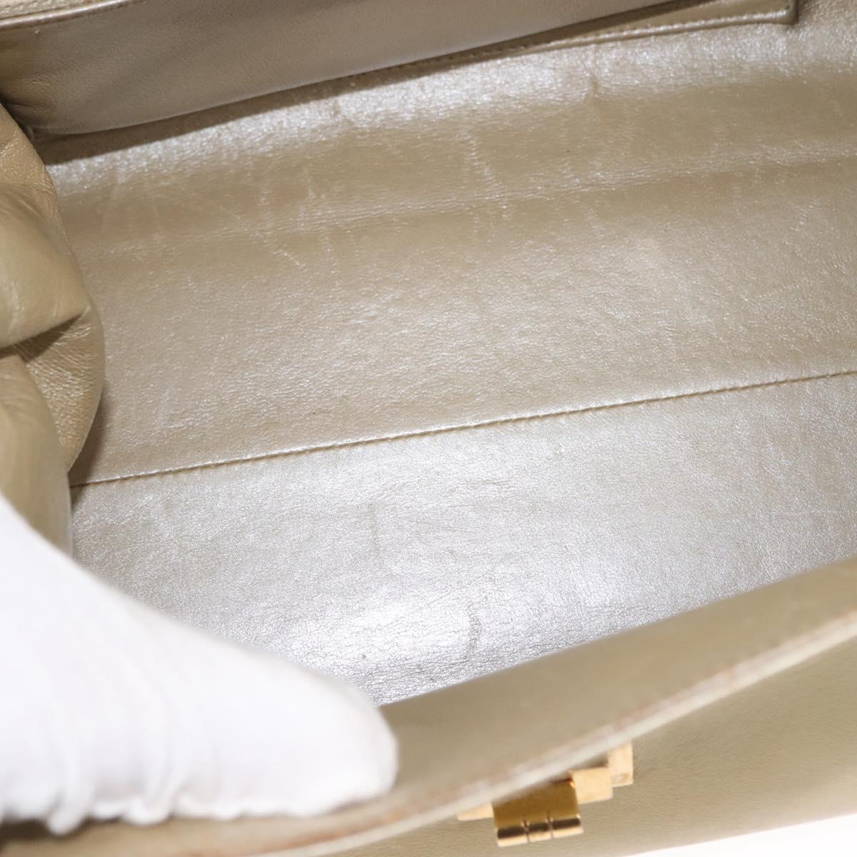 CHANEL Choco Bar Chain Shoulder Bag Leather Gold CC Auth 145942