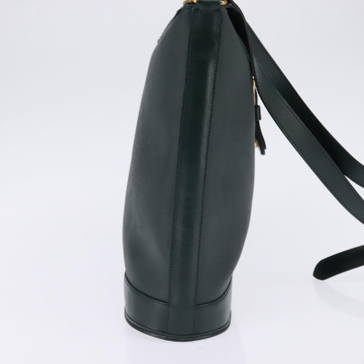 Christian Dior Trotter Canvas Shoulder Bag Green Gold Auth 145943