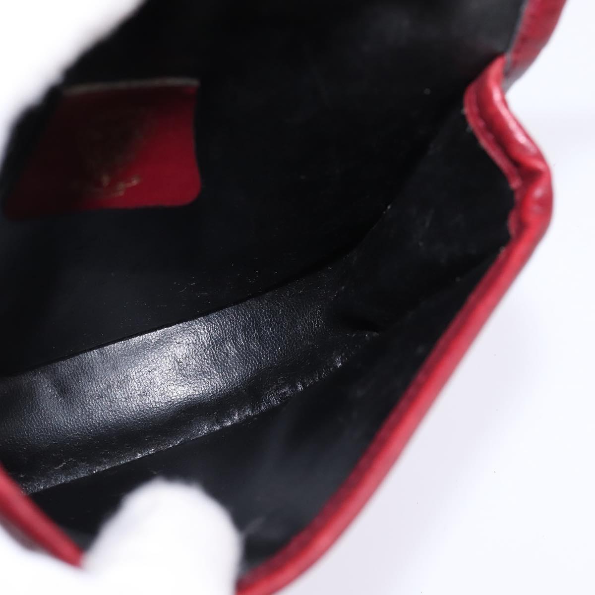 GUCCI Shoulder Bag Leather Red Auth 145949