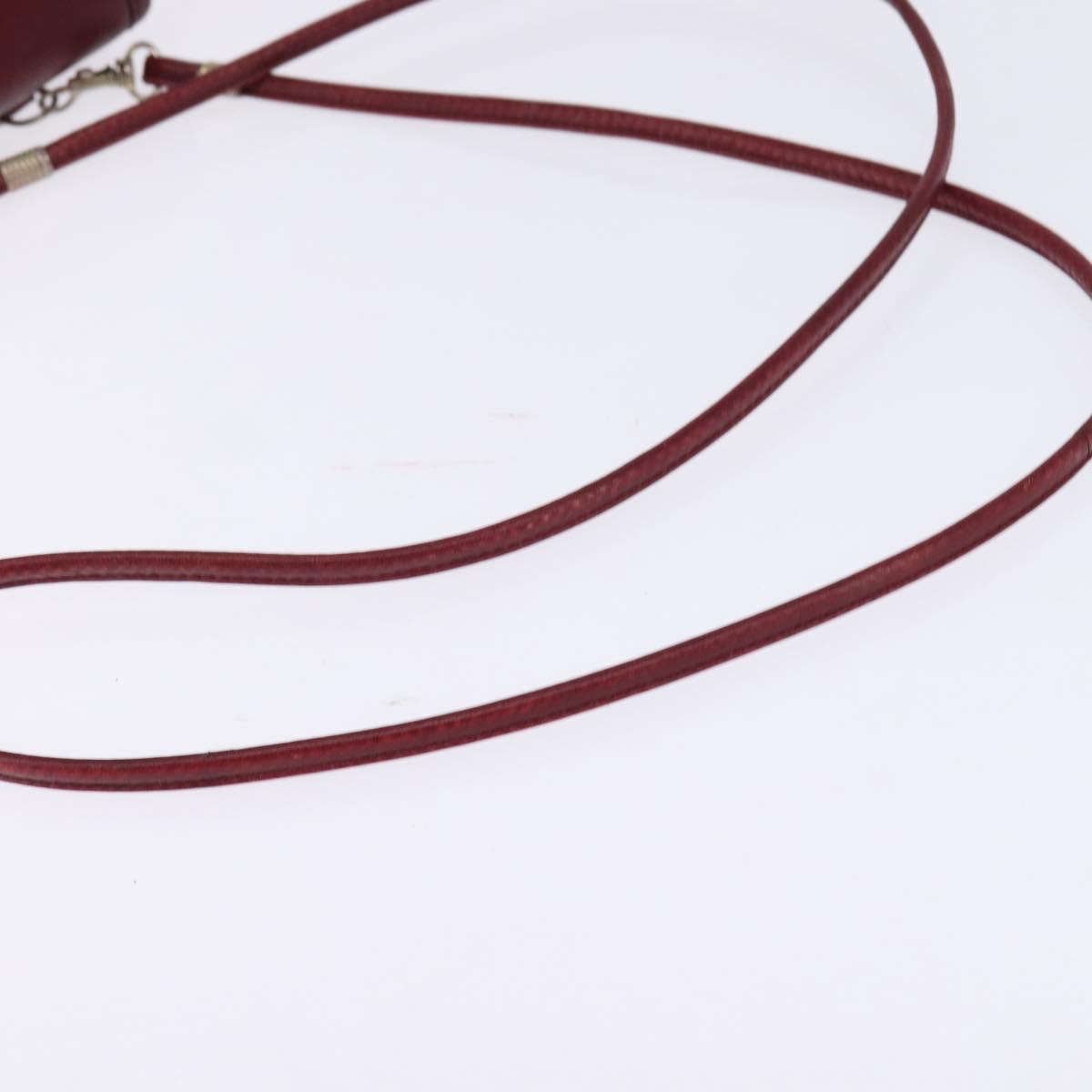 GUCCI Shoulder Bag Leather Red Auth 145949