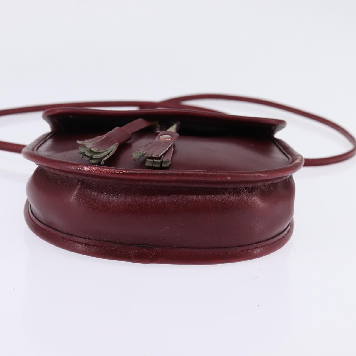 GUCCI Shoulder Bag Leather Red Auth 145949