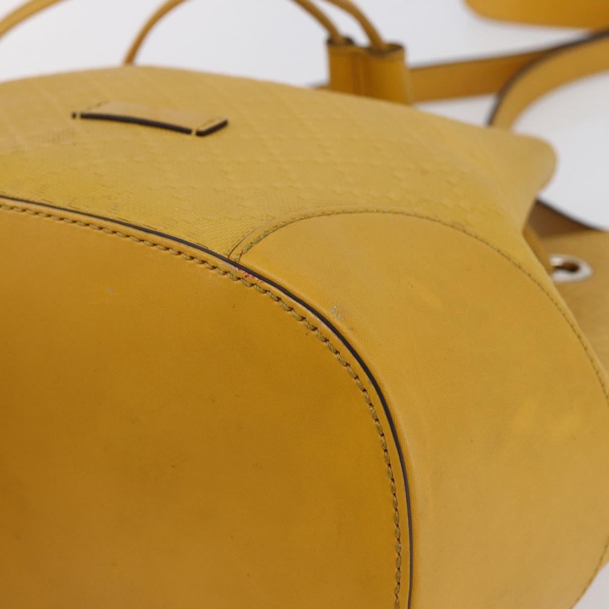 GUCCI Diamante Shoulder Bag Leather Yellow Gold 354229 Auth 145951