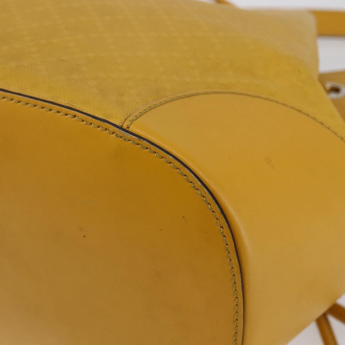GUCCI Diamante Shoulder Bag Leather Yellow Gold 354229 Auth 145951
