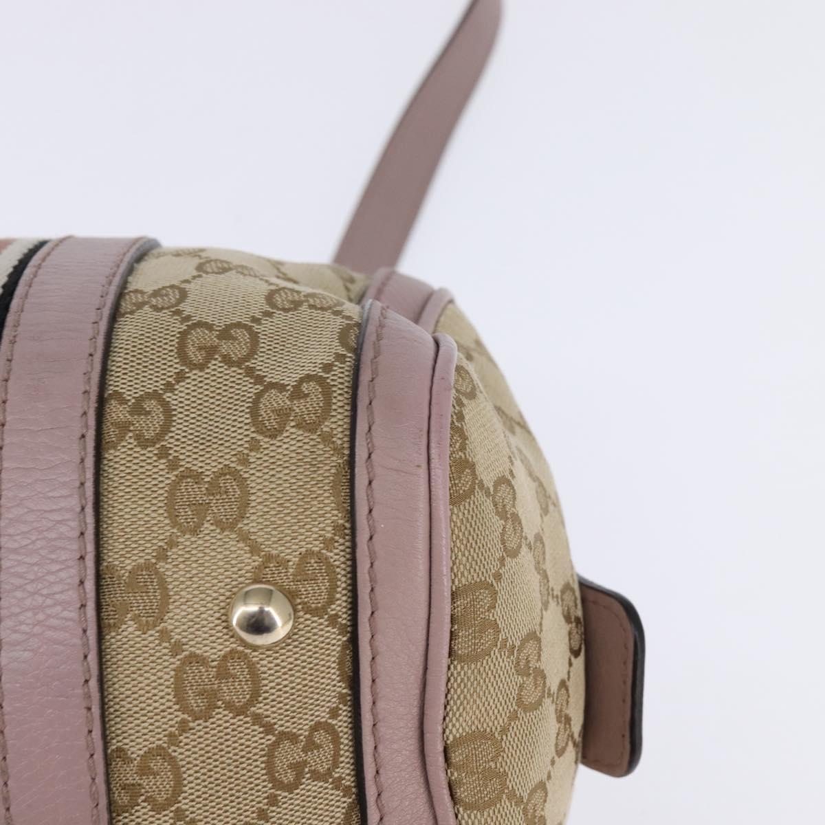 GUCCI GG Canvas Boston Bag 2way Beige Gold 269876 Auth 145953