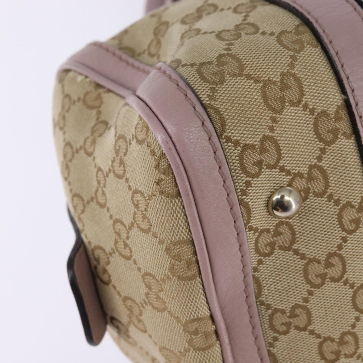 GUCCI GG Canvas Boston Bag 2way Beige Gold 269876 Auth 145953