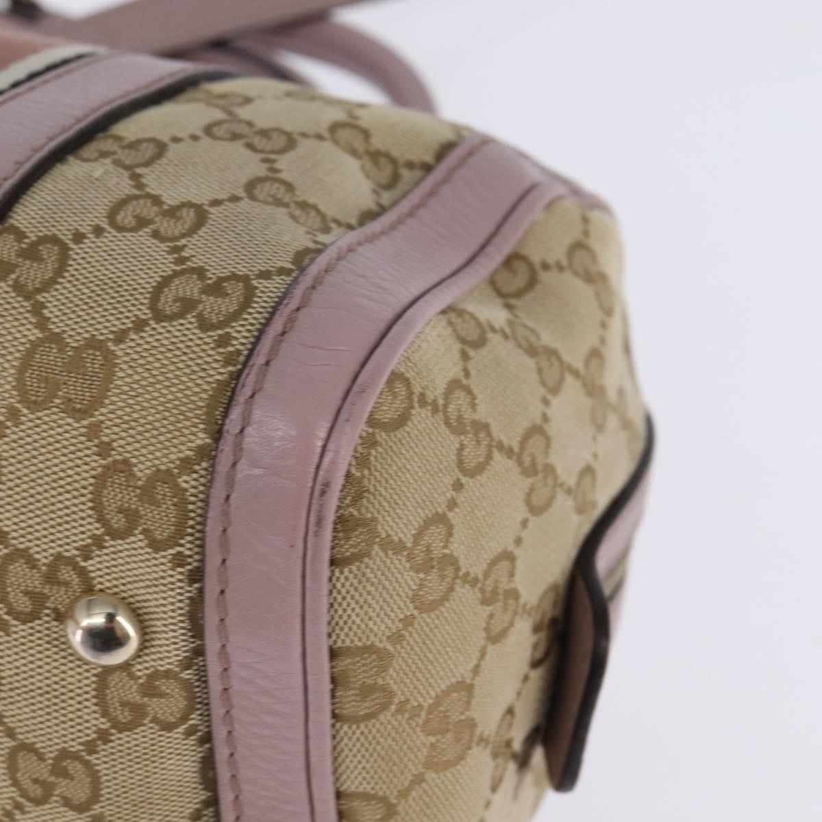 GUCCI GG Canvas Boston Bag 2way Beige Gold 269876 Auth 145953