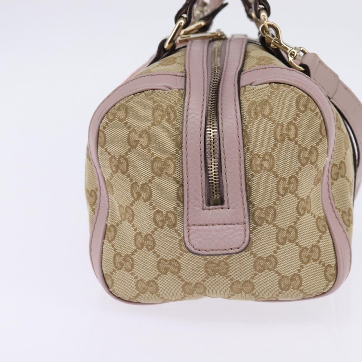 GUCCI GG Canvas Boston Bag 2way Beige Gold 269876 Auth 145953