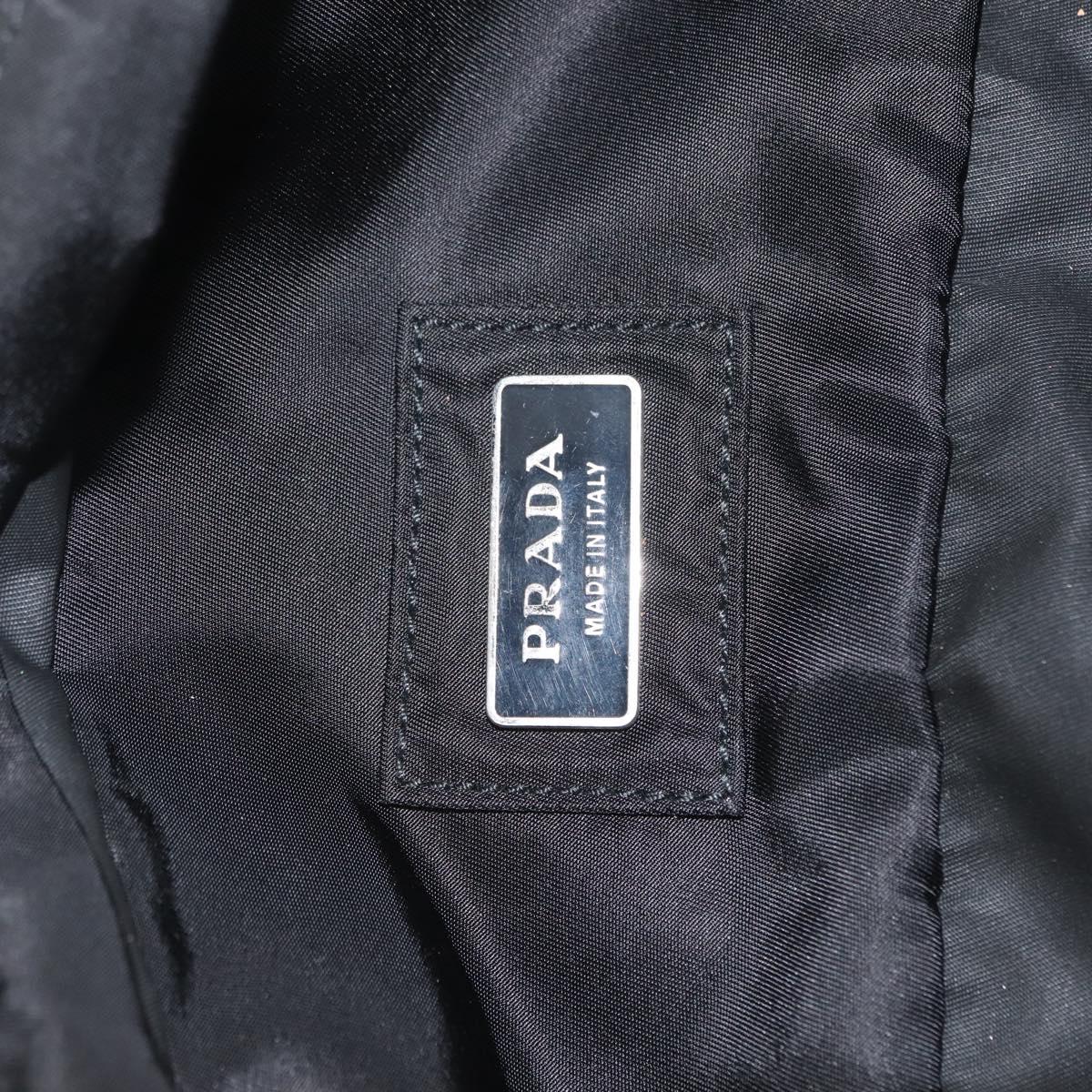 PRADA Waist bag Nylon Black Silver Auth 145954