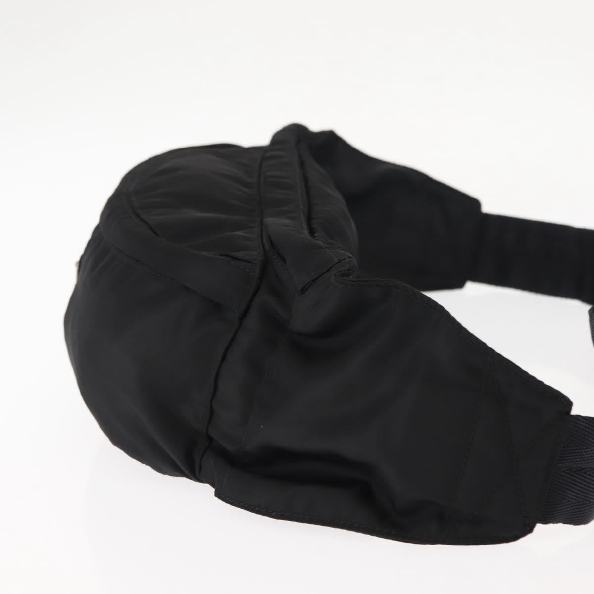 PRADA Waist bag Nylon Black Silver Auth 145954