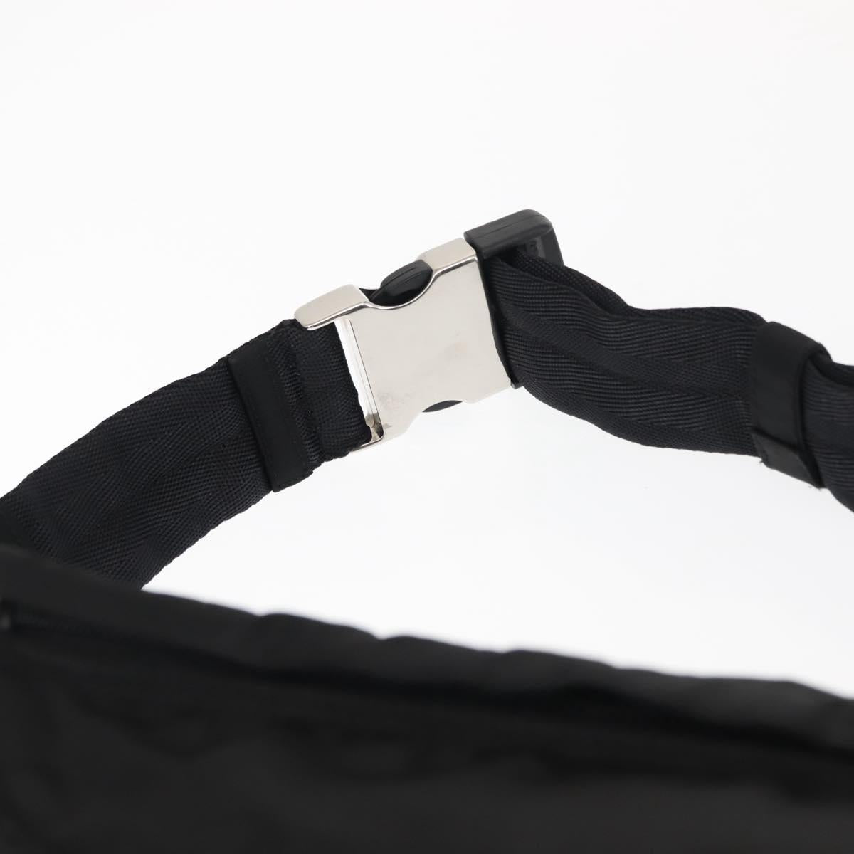 PRADA Waist bag Nylon Black Silver Auth 145954