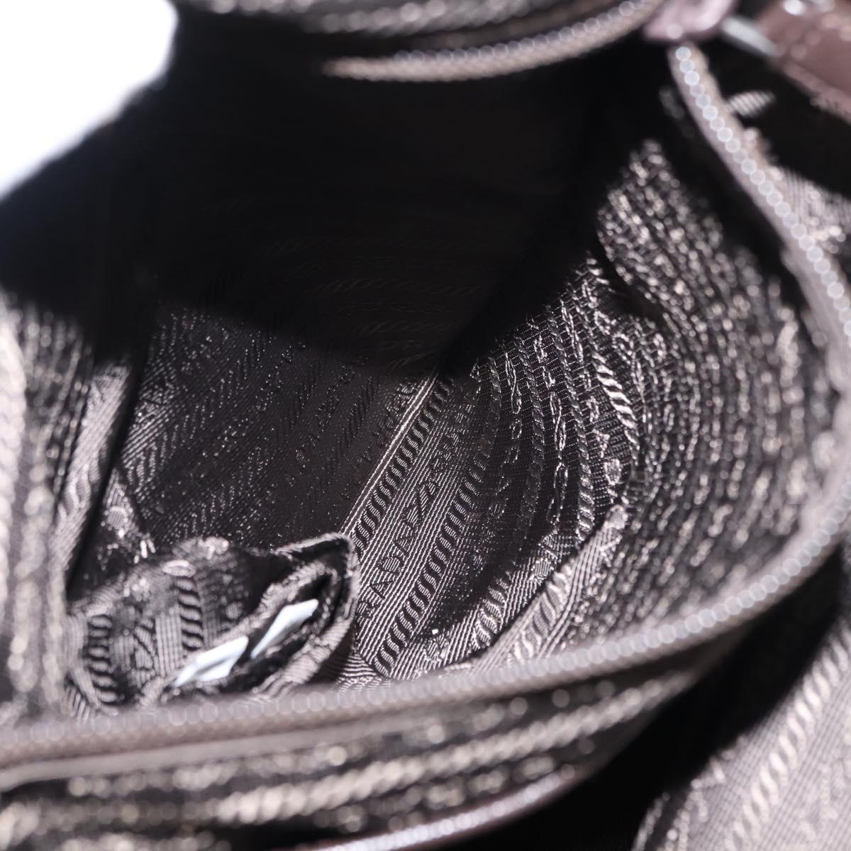 PRADA Tote Bag Nylon 2way Purple Silver Auth 145955
