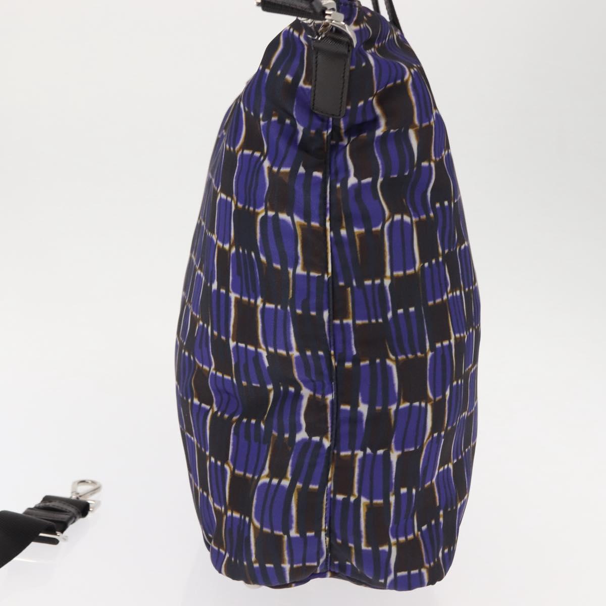 PRADA Tote Bag Nylon 2way Purple Silver Auth 145955