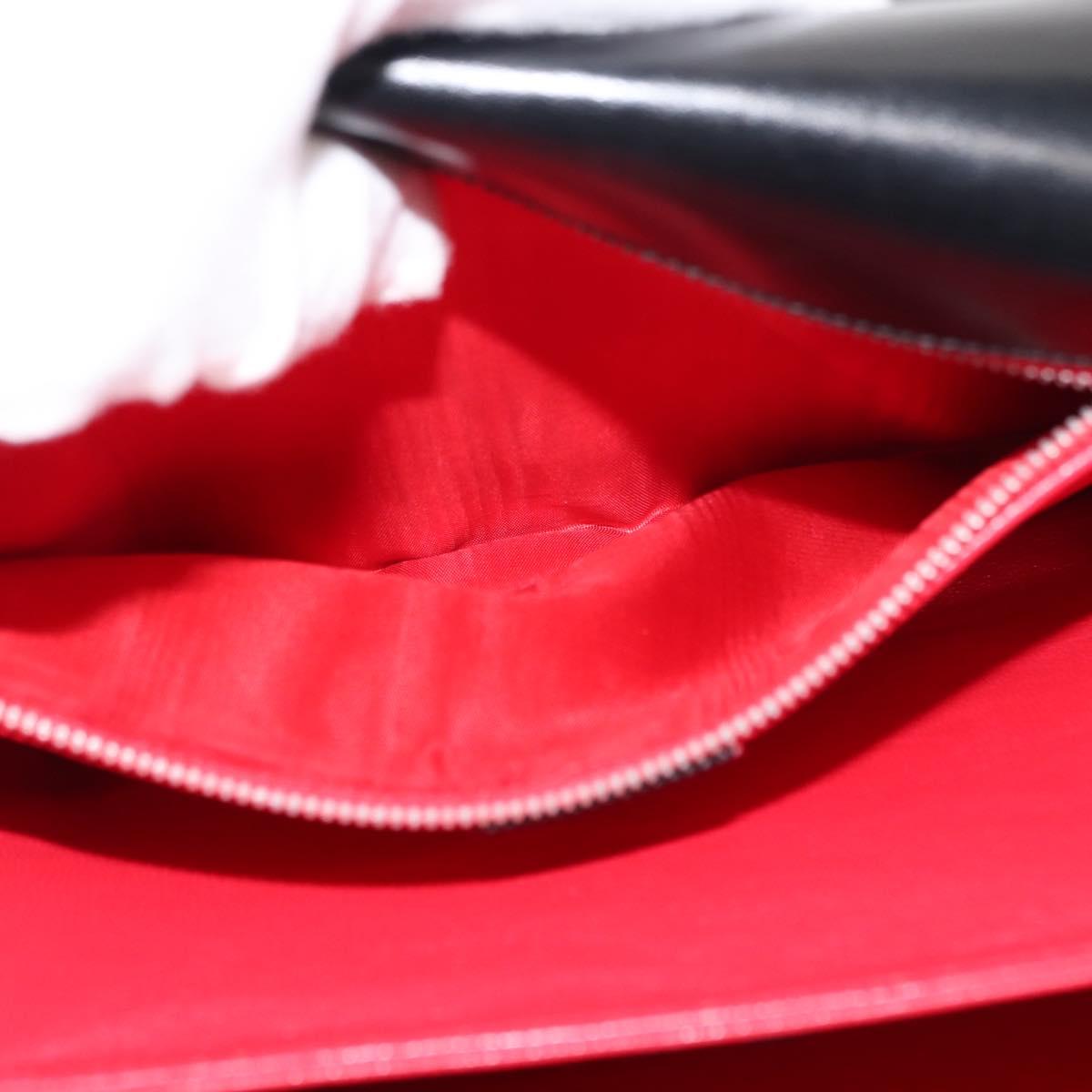 CELINE Hand Bag Leather White Silver Auth 145959