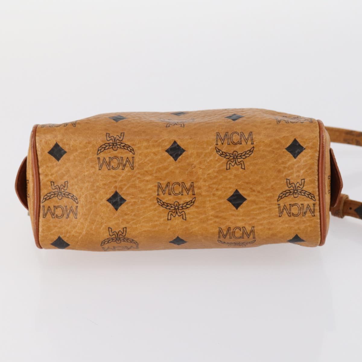 MCM Vicetos Logogram Hand Bag PVC 2way Brown Gold Auth 145962