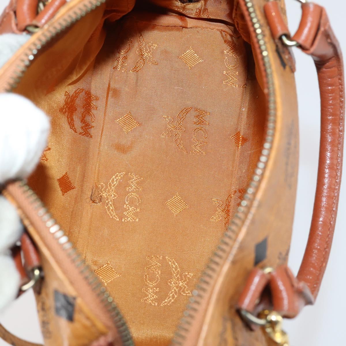 MCM Vicetos Logogram Hand Bag PVC 2way Brown Gold Auth 145962