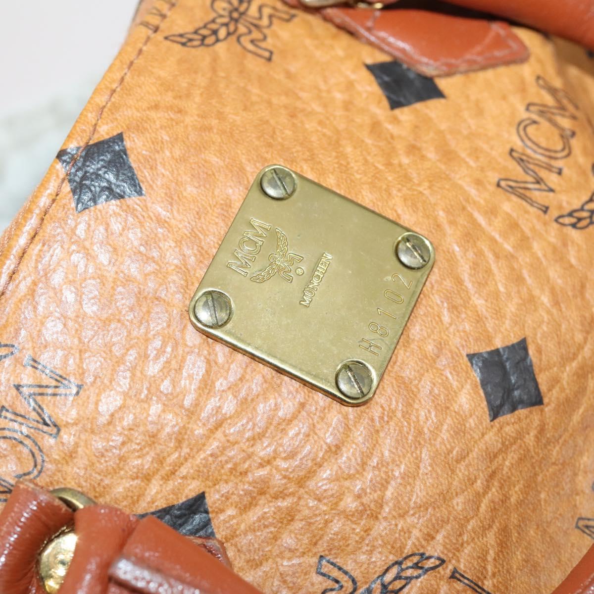 MCM Vicetos Logogram Hand Bag PVC 2way Brown Gold Auth 145962