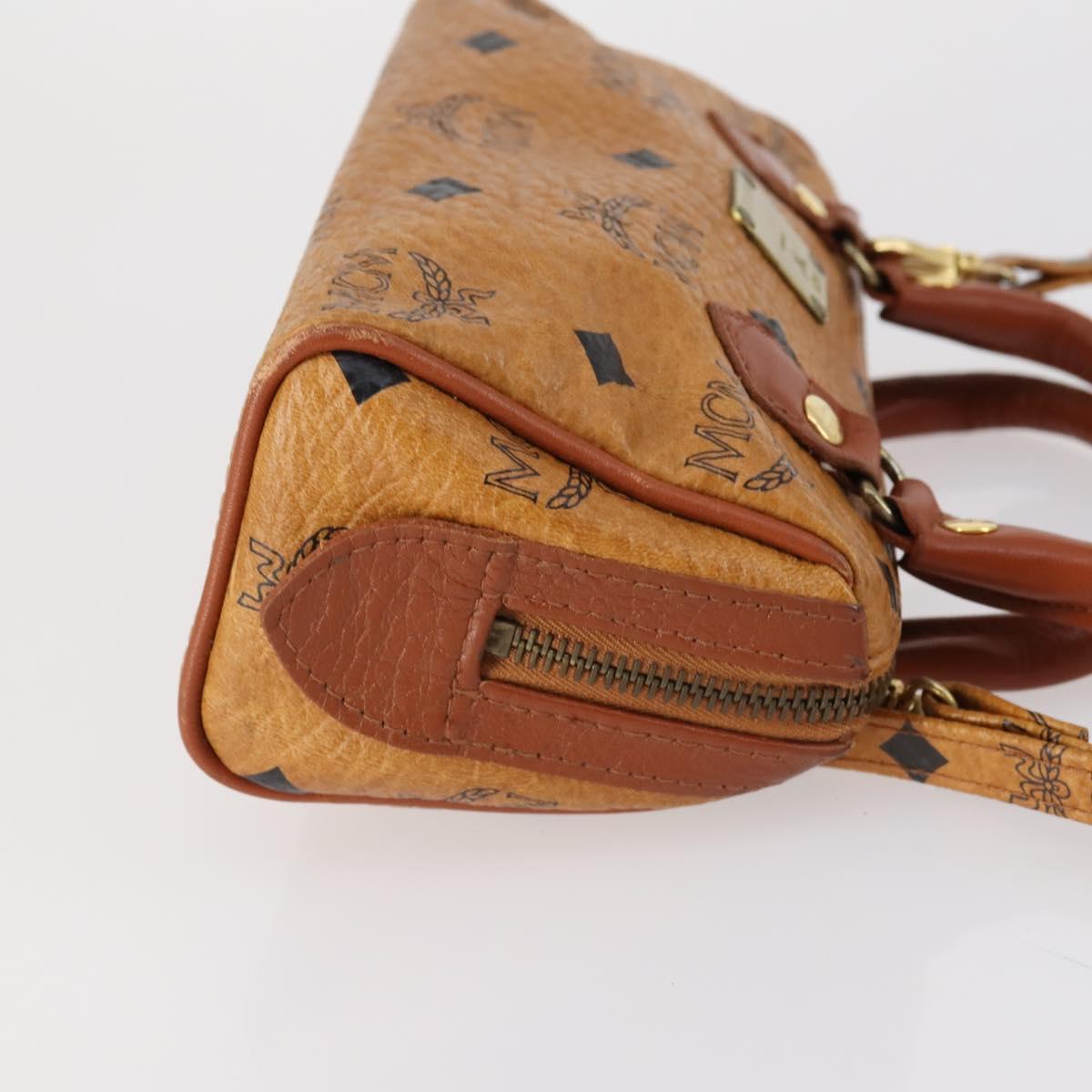 MCM Vicetos Logogram Hand Bag PVC 2way Brown Gold Auth 145962