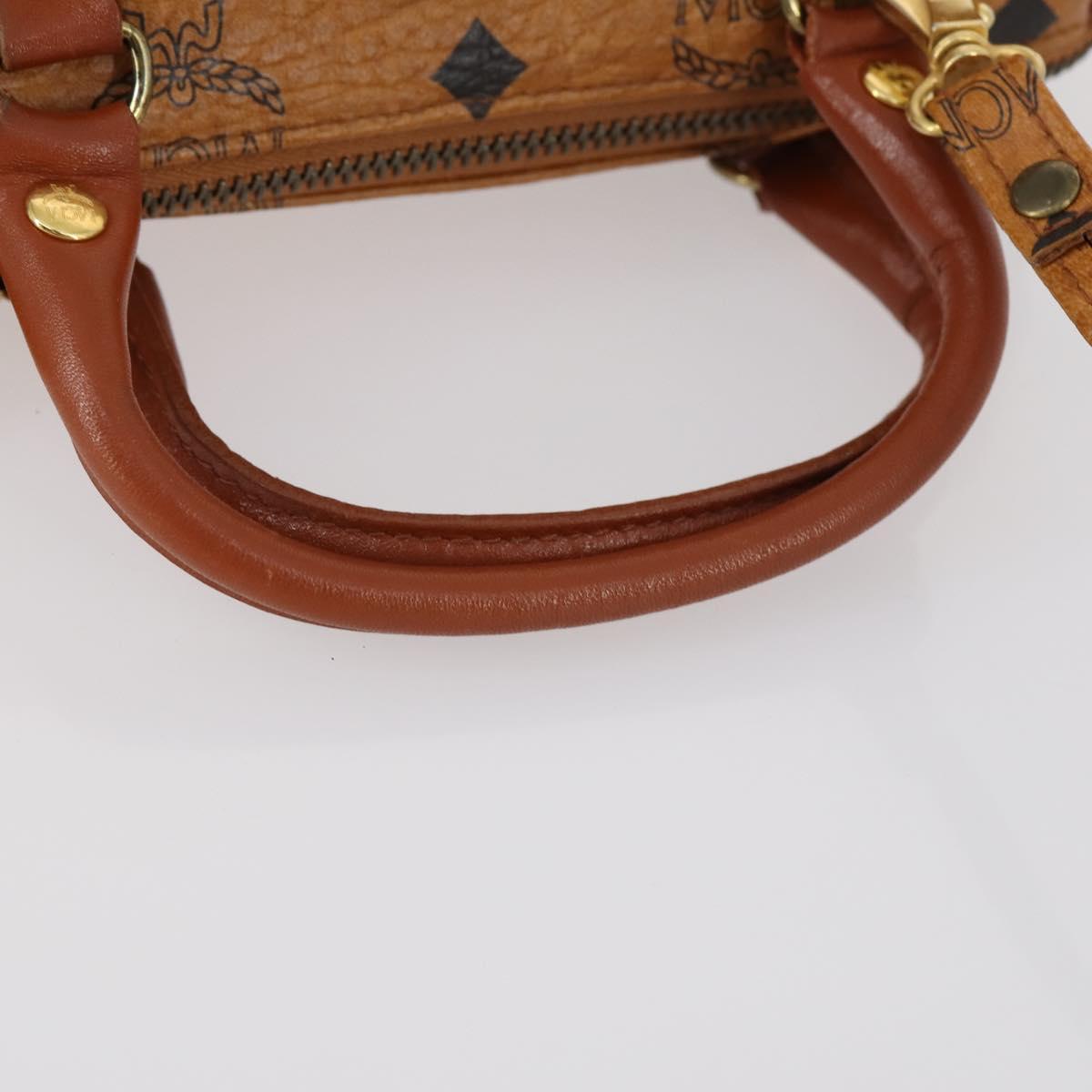 MCM Vicetos Logogram Hand Bag PVC 2way Brown Gold Auth 145962