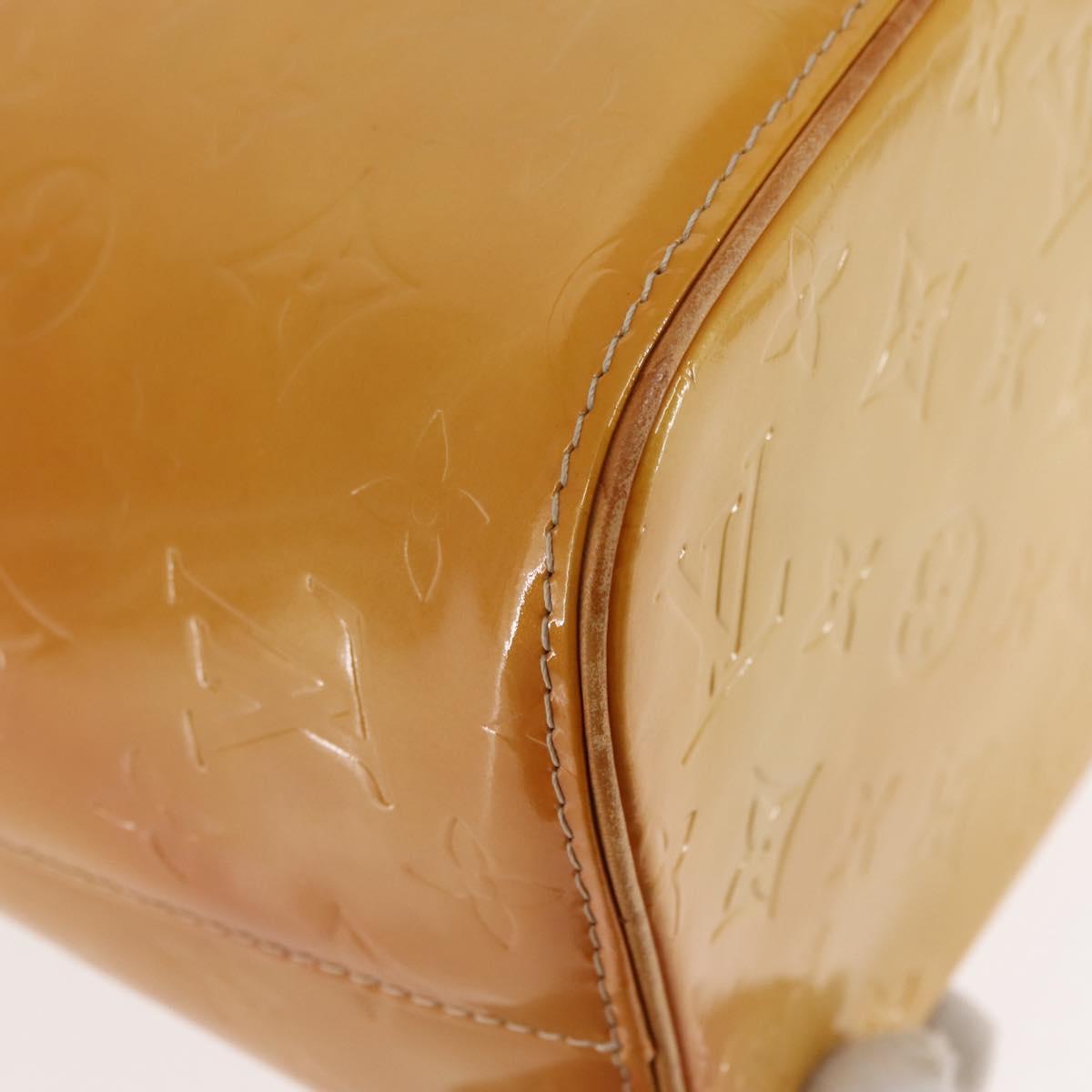 LOUIS VUITTON Monogram Vernis Houston Hand Bag Beige M91004 LV Auth 145966