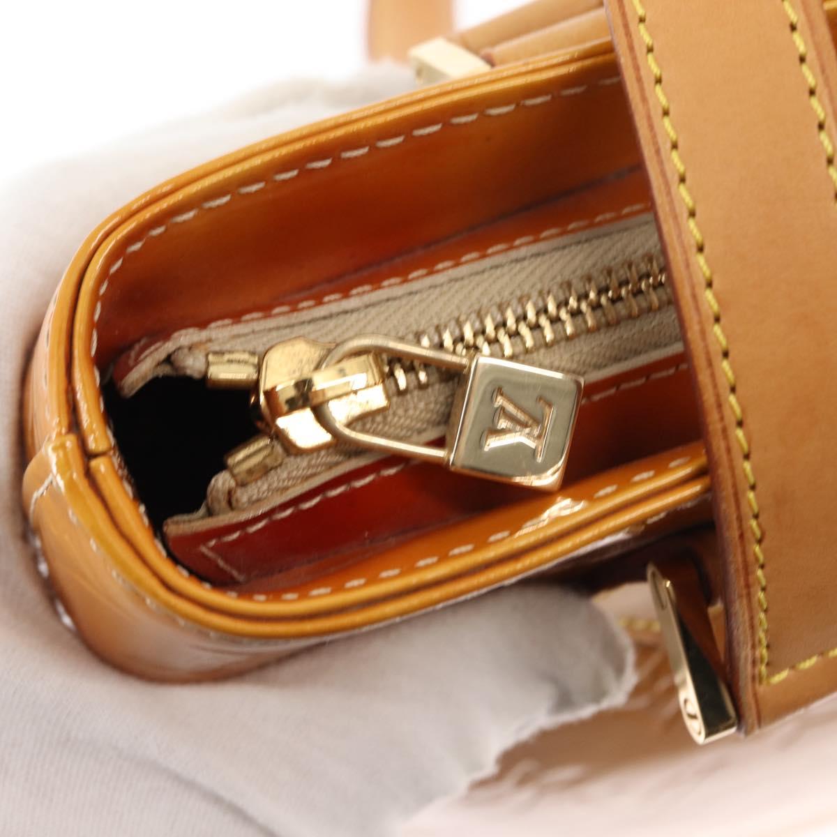 LOUIS VUITTON Monogram Vernis Houston Hand Bag Beige M91004 LV Auth 145966