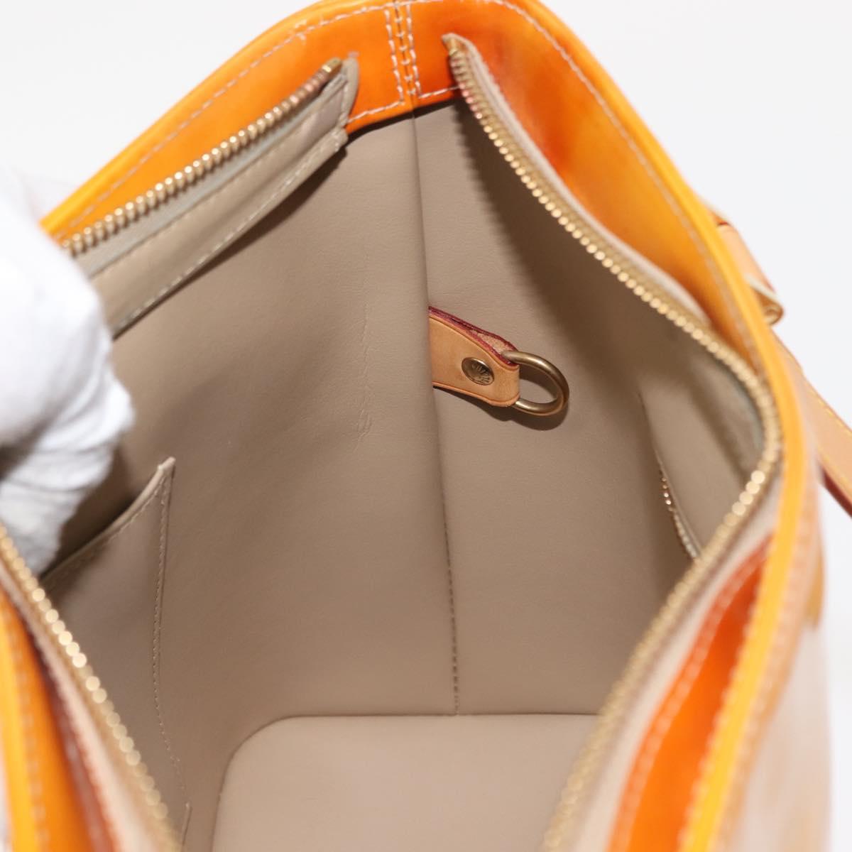 LOUIS VUITTON Monogram Vernis Houston Hand Bag Beige M91004 LV Auth 145966