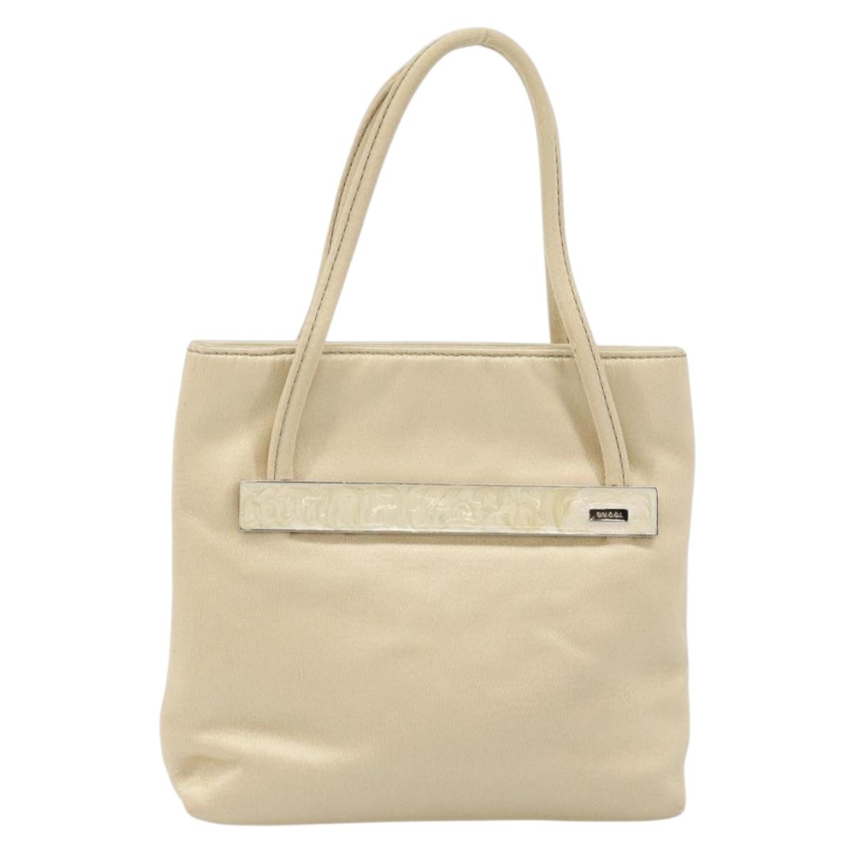 GUCCI Hand Bag Satin Beige 005 4781 0335 Auth 145967
