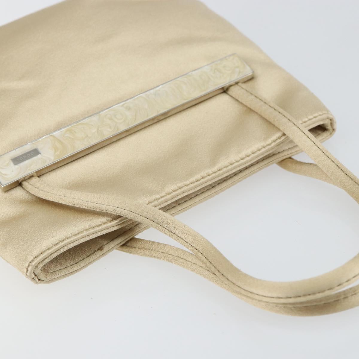 GUCCI Hand Bag Satin Beige 005 4781 0335 Auth 145967