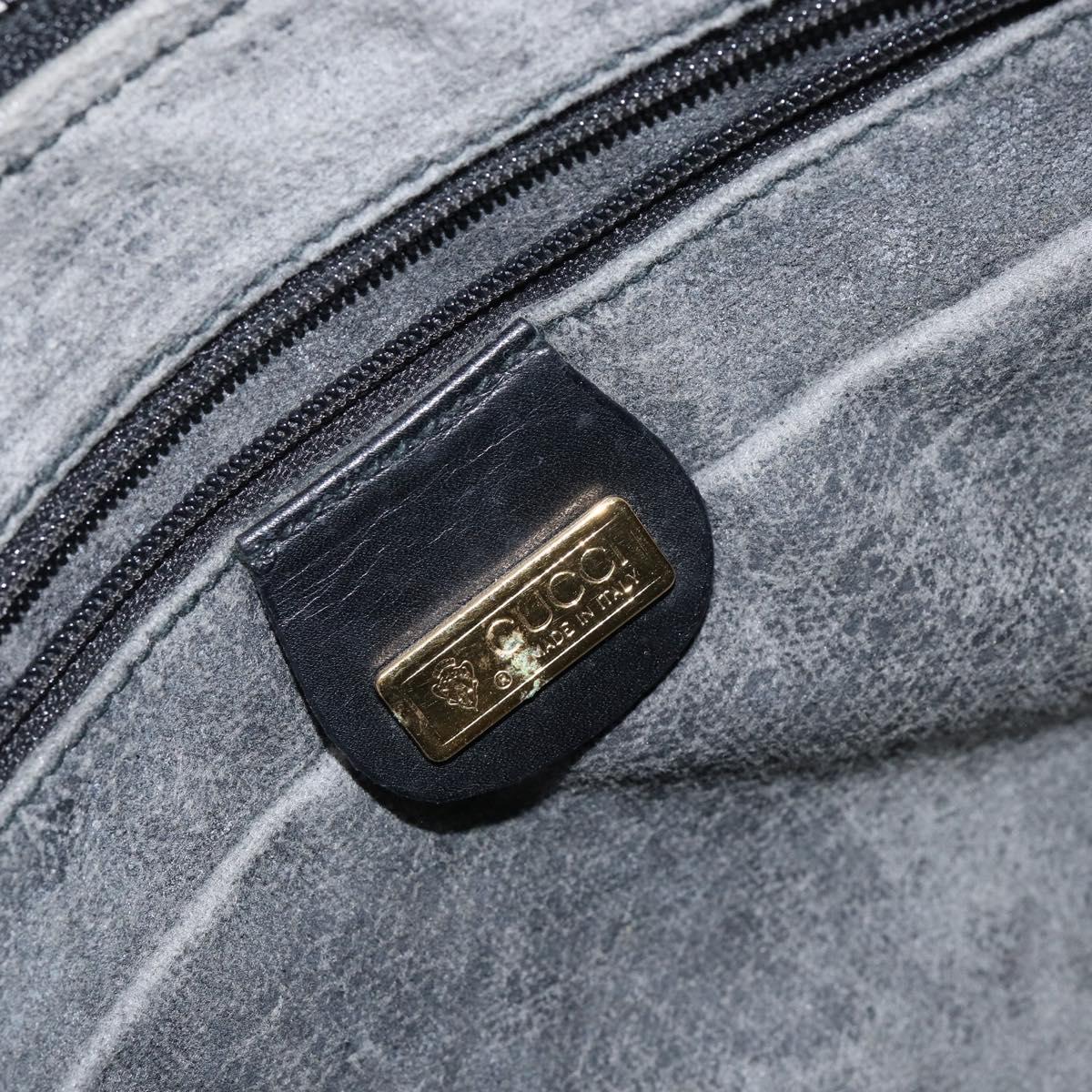 GUCCI Micro GG Supreme Shoulder Bag PVC Black Gold Auth 145968