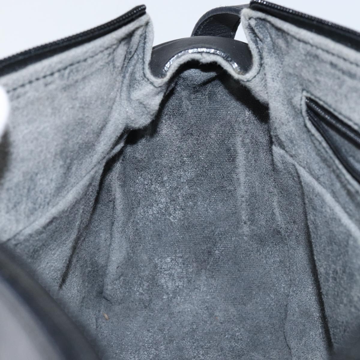 GUCCI Micro GG Supreme Shoulder Bag PVC Black Gold Auth 145968