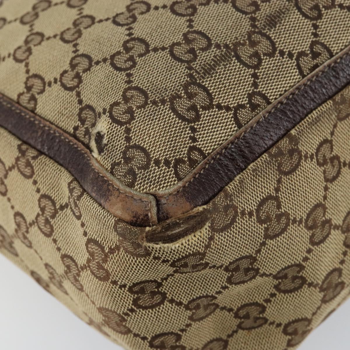 GUCCI GG Canvas Abbey Tote Bag Beige Gold 146247 Auth 145969