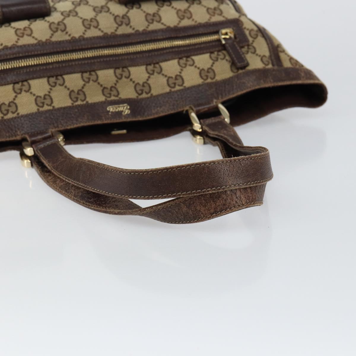 GUCCI GG Canvas Abbey Tote Bag Beige Gold 146247 Auth 145969