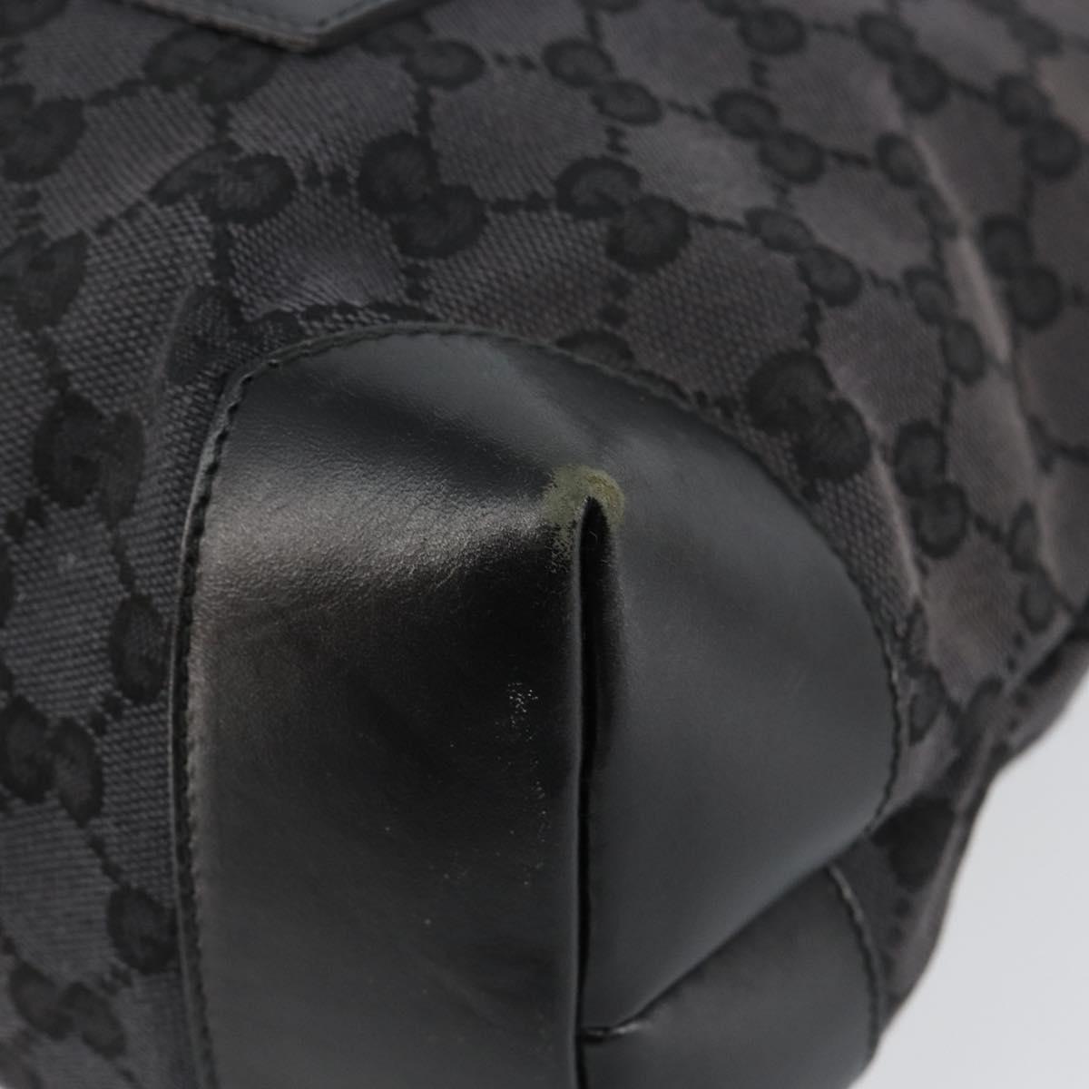 GUCCI GG Canvas Tote Bag Black Silver 019 0426 Auth 145970